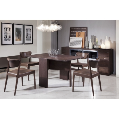 Modrest Union Modern Brown Oak Folding Dining Table Brown Dining Table 16023 VGWCE551T-OAK