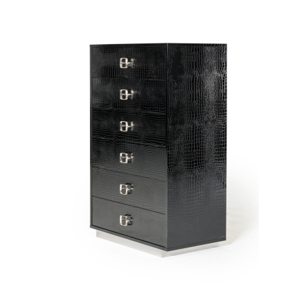 A&X Victoria Modern Black Crocodile Chest Black Chest 16936 VGUNAW552-80-BLK