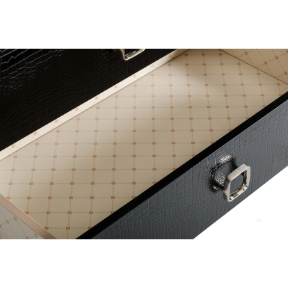 A&X Victoria Modern Black Crocodile Chest Black Chest 16936 VGUNAW552-80-BLK