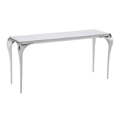 LA Furniture Vince Faux Marble & Stainless Steel Console Table VGZAX107-GRY Contemporary Style by Vig Furnitrue Number 77344 Catch Home Goods