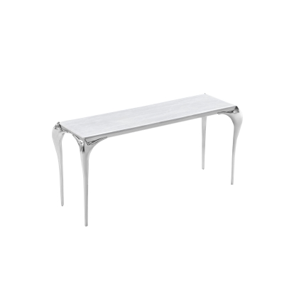 Modrest Vince Faux Marble & Stainless Steel Console Table Grey Console Table 77344 VGZAX107-GRY