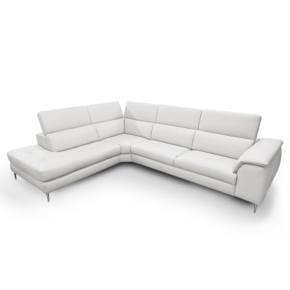 Lamod Italia Viola Italian Contemporary Grey Leather Left Facing Sectional Sofa Grey Sectional Sofa 78823|81699 VGCCVIOLA-KIM-GRY-LAF-SECT