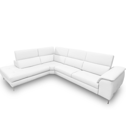 Lamod Italia Viola Italian Contemporary White Leather Left Facing Sectional Sofa White Sectional Sofa 78825A|81695 VGCCVIOLA-KIM-WHT-LAF-SECT