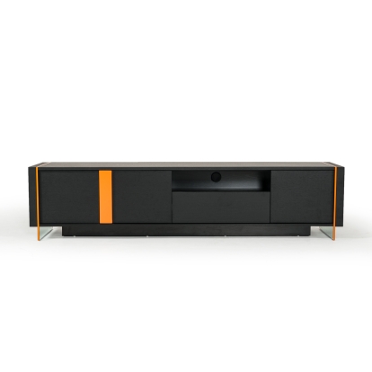 Modrest Vision Modern Black Oak Floating TV Stand Black TV Stand 15162 VGHB167F