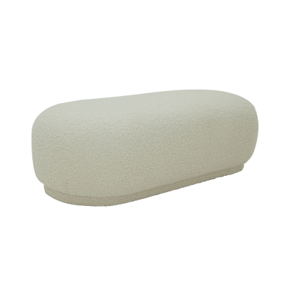 Divani Casa Kael Contemporary White Sherpa Ottoman White Ottoman 79159 VGODZW-20100-WHT-OTT