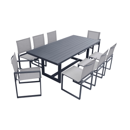 Renava Wake + Kayak Modern Outdoor Grey Dining Table Set Grey Outdoor Table 81116 VGGE-WAKE-KAYAK-DT-SET-GRY