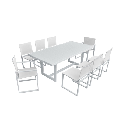 Renava Wake Modern White Outdoor Dining Table White Outdoor 77694 VGGEMONTALK-CH-WHT-1