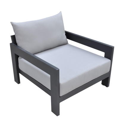 Renava Wake Modern Charcoal Outdoor Lounge Chair Grey Outdoor Chair 77695A VGGEMONTALK-GREY-CH