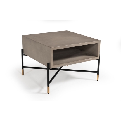 Modrest Walker Modern Concrete & Metal Coffee Table Grey Coffee Table 75503 VGLBROKY-CF63