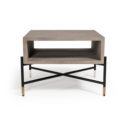 Modrest Walker Modern Concrete & Metal Coffee Table Grey Coffee Table 75503 VGLBROKY-CF63