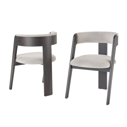 Modrest Washington Modern Grey Fabric + Ebony Oak Dining Chair (Set of 2) Grey Dining Chair 81968Z VGME121259-EDCHR