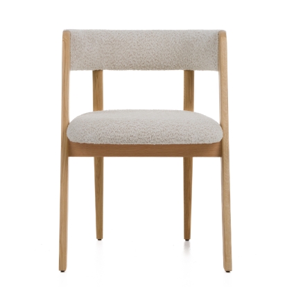 Modrest Vegas Modern Cream Fabric + Natural Oak Dining Chair (Set of 2) Cream Dining Chair 82777Z VGME121259-CRM-DC