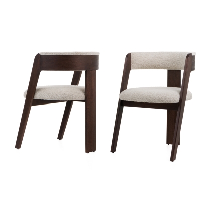 Modrest Washington Modern Cream Fabric + Brown Oak Dining Chair (Set of 2) Cream Dining Chair 82767Z VGME121259-CRM-DC-1