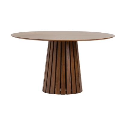 Modrest Weiss Mid-Century Modern Walnut Round Dining Table Walnut Dining Table 81563 VGMAMIT-5346