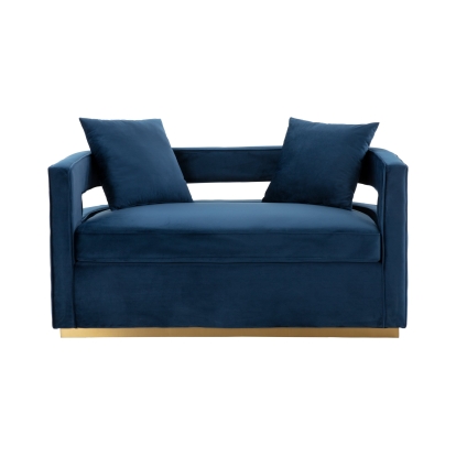 Modrest Wells Modern Blue Velvet Loveseat Blue Loveseat 79138 VGRHSF-515-BL-L