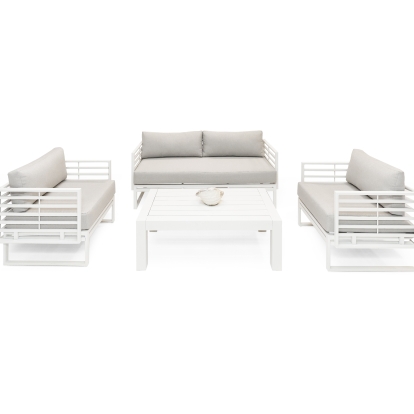 Renava Wharf Outdoor Light Grey and White Sofa Set White Outdoor Sofa Set 80319 VGGES0273SA-WHT-SET