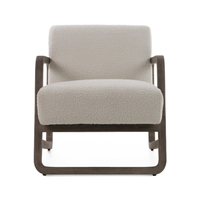 Modrest Wilber Modern Off-White Fabric + Grey Wood Accent Chair Off-White Accent Chair 81893 VGVC-S2305A-WHT
