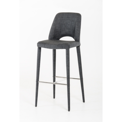 Modrest Williamette Mid-Century Dark Grey Fabric Bar Stool Grey Bar Stool 16770 VGEUMC-8980CH-B-GRY