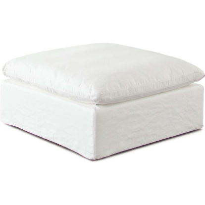 Diamond Sofa WILLOWOTWH Willow Ottoman White Linen Fabric