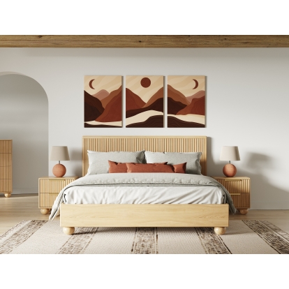 Modrest Winters Modern Natural Oak Bed Oak Bed 81074|81075 VGWD-EMI-QB-KBUS-BED