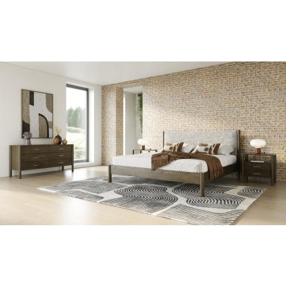 Modrest Carolina Modern Grey Fabric + Wenge Bedroom Set Wenge Bedroom Set 83038|83039 VGMA-BR-167-SET-WNG