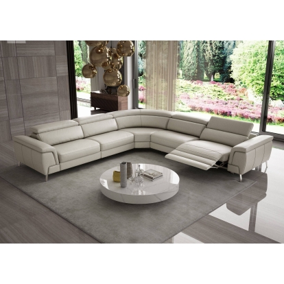 Lamod Italia Wonder Italian Modern Light Taupe Leather Sectional Sofa with Recliners Taupe Sectional Sofa 78972 VGCCWONDER-TAU-SECT