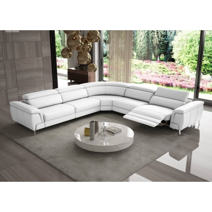 Lamod Italia Wonder Italian Modern White Leather Sectional Sofa with Recliners White Sectional Sofa 79379|81707 VGCCWONDER-WHT-SECT