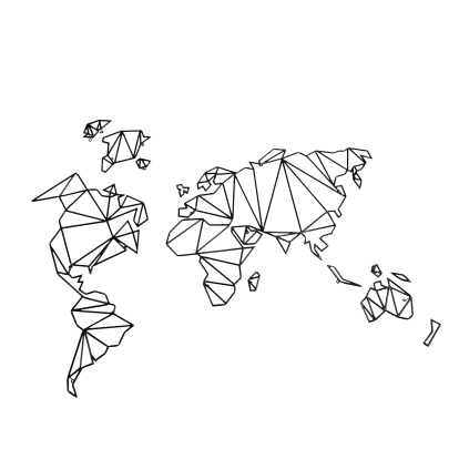 Modrest World Map Black Metal Wall Hanging Black Sculpture 80823 VGATATC-MAP