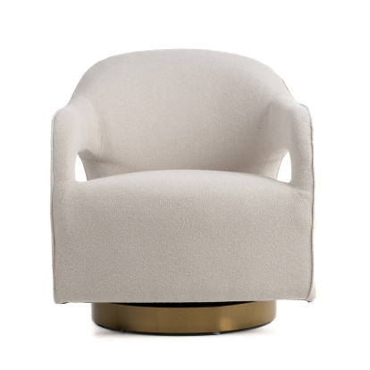 Modrest Worley Modern Beige Fabric + Gold Swivel Accent Chair Beige Accent Chair 82493 VGRH-RHS-AC-556-BGE