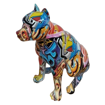 Modrest Graffiti Dog Modern Multi-Color Sculpture Multi-Toned Sculpture 81334 VGTH-235325