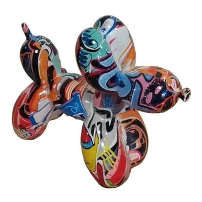 Modrest Graffiti Balloon Dog Modern Multi-Color Sculpture Multi-Toned Sculpture 81337 VGTH-235335