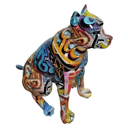Modrest Graffiti Dog Modern Multi-Color Sculpture Multi-Toned Sculpture 81334 VGTH-235325