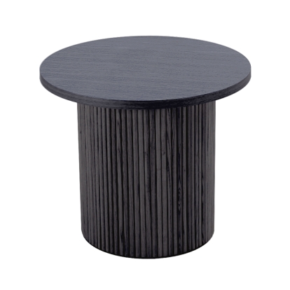 Modrest Rawlins Modern Mid Century Black Ash Round End Table Black End Table 80423 VGDW-J5939B-BLK