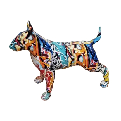 Modrest Graffiti Bull Terrier Modern Multi-Color Sculpture Multi-Toned Sculpture 81338 VGTH-235340