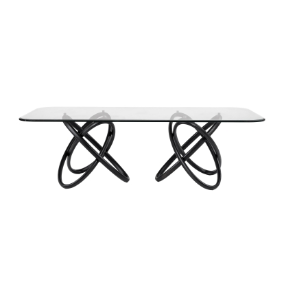 Modrest Mason Modern Glass & Black Ash Dining Table Black Dining Table 81725 VGCSDT-16092-BLK