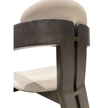 Modrest Thorne Light Grey and Dark Grey Arm Dining Chair Dark Grey Dining Chair 79641 VGCS-ACH-21087