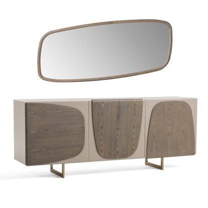 Modrest Wynetta Modern Grey Ash Buffet Mirror Grey Mirror 81102 VGCSMIR-23001