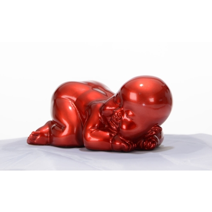 XD0052 Modern Red Baby Sleeping Sculpture Red Sculpture 15214 VGTH-XD0052-RED