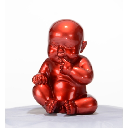 XD00584 Modern Red Baby Sitting Sculpture Red Sculpture 15216 VGTH-XD00584-RED