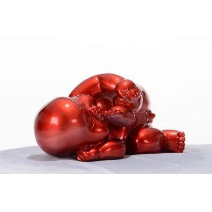 XD0054 Modern Red Baby Playing Sculpture Red Sculpture 15215 VGTH-XD0054-RED