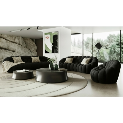 LA Furniture Yolonda Modern Curved Black Fabric Sofa Set VGEV-2126C-SET-BLK Contemporary Style by Vig Furnitrue Number 82162 Catch Home Goods