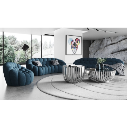 LA Furniture Yolonda Modern Curved Dark Teal Fabric Sofa Set VGEV2126C-SET-C-15 Contemporary Style by Vig Furnitrue Number 80360 Catch Home Goods