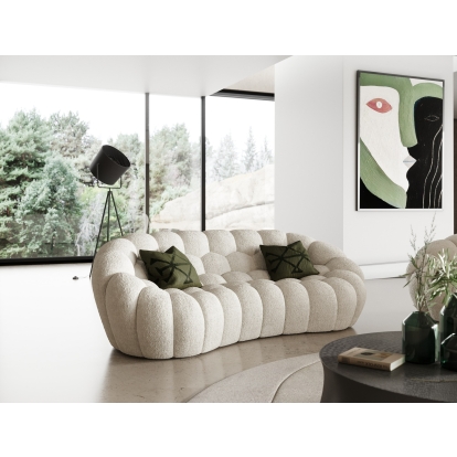 Divani Casa Yolonda Modern Curved Off-White Fabric Loveseat Off-White Loveseat 80461 VGEV2126C-LOVE-C-00