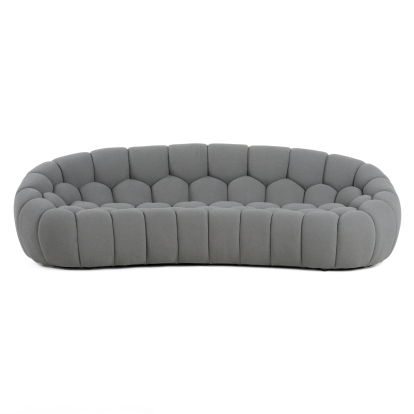 Divani Casa Yolonda Modern Curved Light Grey Fabric Sofa Set Light Grey Sofa Set 81394 VGEV2126C-SET-C-07