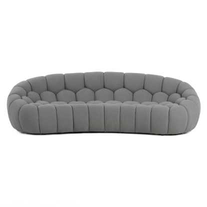 Divani Casa Yolonda Modern Curved Light Grey Fabric Sofa Light Grey Sofa 81391 VGEV2126C-SOFA-C-07