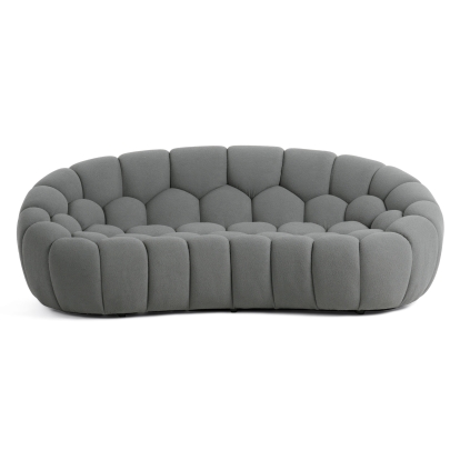 Divani Casa Yolonda Modern Curved Light Grey Fabric Loveseat Light Grey Bed 81392 VGEV2126C-LOVE-C-07