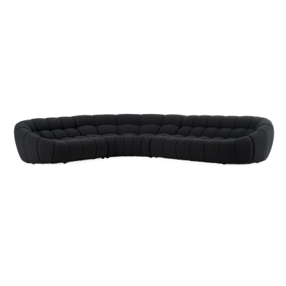 Divani Casa Yolonda Black Fabric Sectional Sofa Black Sectional Sofa 82845 VGEV-2126B-BLK