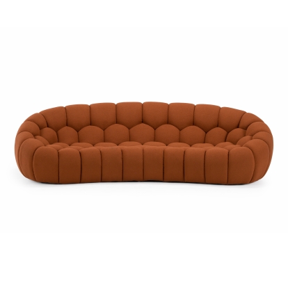 LA Furniture Yolonda Modern Curved Orange Fabric Sofa VGEV2126C-SOFA-C-09 Contemporary Style by Vig Furnitrue Number 85934 Catch Home Goods