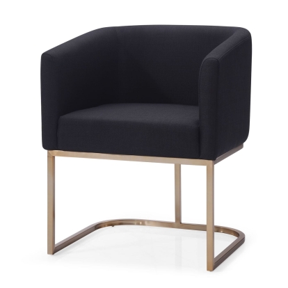 Modrest Yukon Modern Black & Antique Brass Dining Chair Black Dining Chair 77621 VGVCB8362-BC-DC