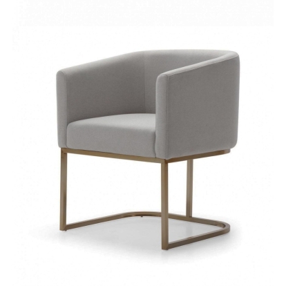 Modrest Yukon Modern Medium Grey Fabric & Antique Brass Dining Chair Grey Dining Chair 78415 VGVCB8362-MGRYX-DC